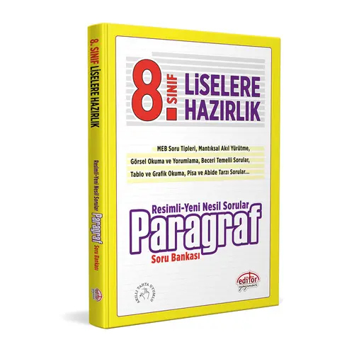 8.Sınıf Yeni Nesil Sorularla Paragraf Soru Bankası Editör Yayınevi