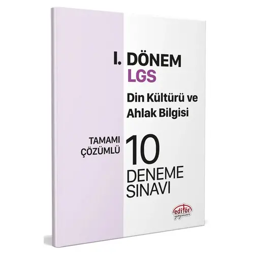 Editör LGS I. Dönem Din Kültürü ve Ahlak Bilgisi Tamamı Çözümlü 10 Deneme Sınavı