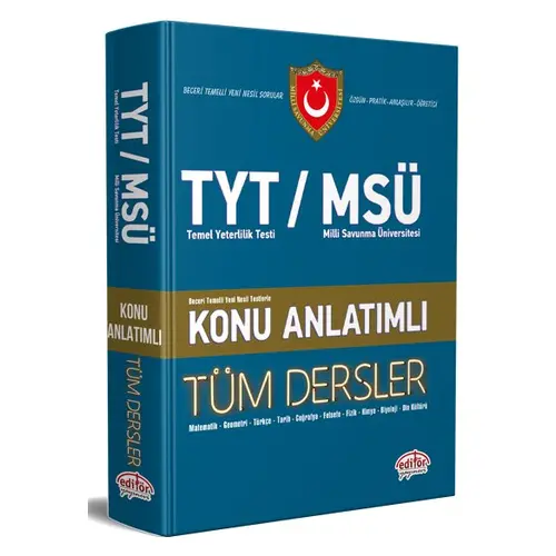 Editör TYT MSÜ Tüm Dersler Konu Anlatımlı