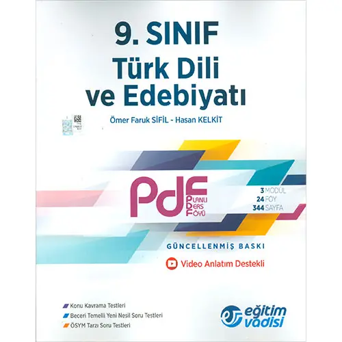 Eğitim Vadisi 9.Sınıf Türk Dili ve Edebiyatı PDF Video Anlatım Destekli