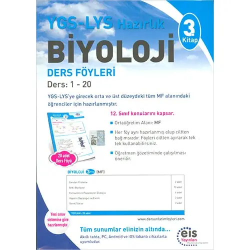 EİS YGS LYS Biyoloji Ders Föyleri 3. Kitap Ders 1 18