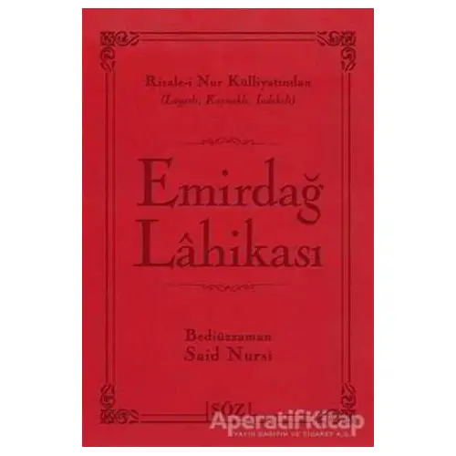 Emirdağ Lahikası (Çanta Boy) - Bediüzzaman Said-i Nursi - Söz Basım Yayın