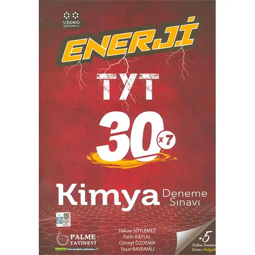 Enerji TYT 30x7 Kimya Deneme Sınavı Palme Yayınları