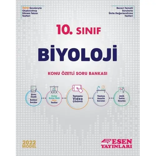 Esen 2022 10. Sınıf Biyoloji Konu Özetli Soru Bankası