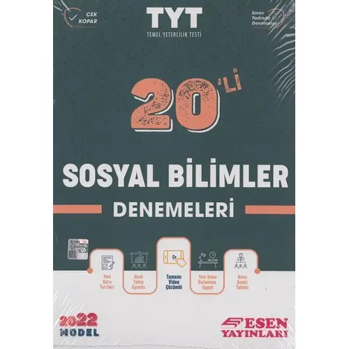 Esen 2022 YKS TYT Sosyal Bilimler 20 li Deneme