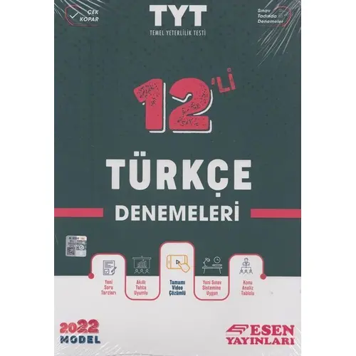 Esen 2022 YKS TYT Türkçe 12 li Deneme Esen Yayınları