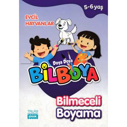 Evcil Hayvanlar - Doya Doya Bil Boya Bilmeceli Boyama (5-6 Yaş) - Kolektif - Talas Yayınları