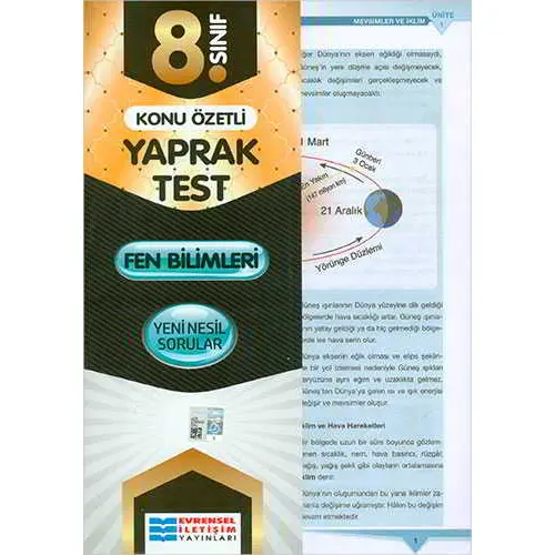 Evrensel 8.Sınıf Fen Bilimleri Konu Özetli Yaprak Test