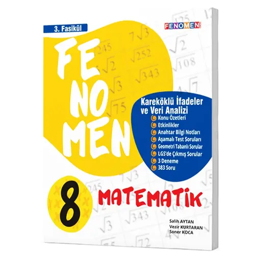 Gama 8. Sınıf Matematik Fenomen Kareköklü İfadeler ve Veri Analizi 3. Fasikül