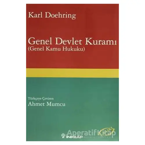 Genel Devlet Kuramı - Karl Doehring - İnkılap Kitabevi