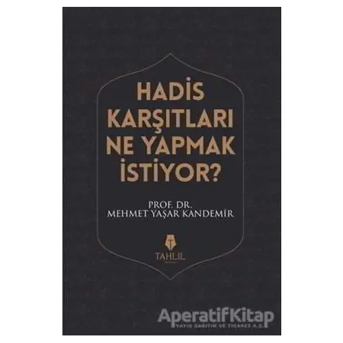 Hadis Karşıtları Ne Yapmak İstiyor? - Mehmet Yaşar Kandemir - Tahlil Yayınları