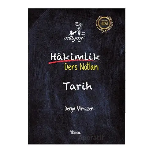 Hakimlik Ders Notları Tarih - Derya Yılmazer - Temsil Kitap