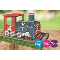 Circus Train 3D Boyutlu Karton Maket Boyama Treni