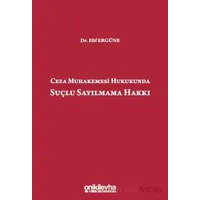 Ceza Muhakemesi Hukukunda Suçlu Sayılmama Hakkı - Elif Ergüne - On İki Levha Yayınları