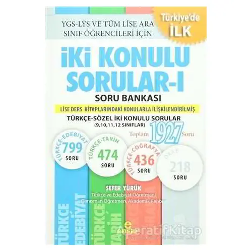 İki Konulu Sorular - 1 Soru Bankası - Sefer Yürük - Ensar Neşriyat