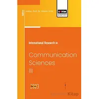 International Research in Communication Sciences III