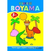Eğlenceli Boyama - 5 Yaş Üstü 4lü Pastel Boya Hediyeli - Muhammet Cüneyt Özcan - Parıltı Yayınları