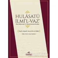 Halasatü İlmil-Vaz - Yusuf ed-Dicvi - Ravza Yayınları