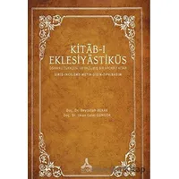 Kıtab-ı Eklesiyastiküs - Beytullah Bekar - Sonçağ Yayınları