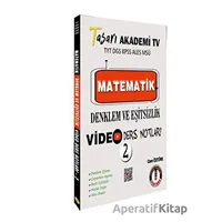 Matematik Denklem Eşitsizlik Video Ders Notları - Cem Öztürk - Tasarı Eğitim Yayınları