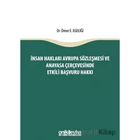 İnsan Hakları Avrupa Sözleşmesi ve Anayasa Çerçevesinde Etkili Başvuru Hakkı