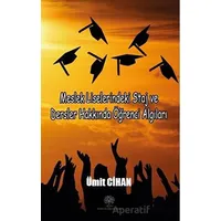 Meslek Liselerindeki Staj ve Dersler Hakkında Öğrenci Algıları - Ümit Cihan - Platanus Publishing