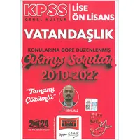 Yargı 2024 KPSS Lise Ön Lisans Vatandaşlık Konularına Göre 2010-2022 Çözümlü Çıkmış Sorular