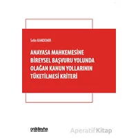 Anayasa Mahkemesine Bireysel Başvuru Yolunda Olağan Kanun Yollarının Tüketilmesi Kriteri
