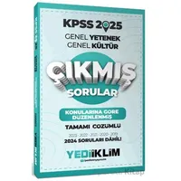 Yediiklim Yayınları 2025 KPSS Genel Yetenek Genel Kültür Konularına Göre Düzenlenmiş Çıkmış Sorular