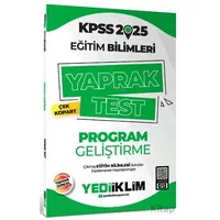 Yediiklim Yayınları 2025 KPSS Eğitim Bilimleri Program Geliştirme Çek Kopart Yaprak Test