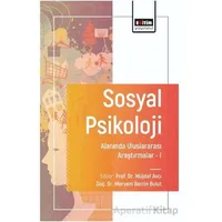 Sosyal Psikoloji Alanında Uluslararası Araştırmalar I