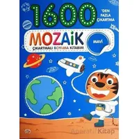 Mozaik Çıkartmalı Boyama Kitabı Mavi 1600den Fazla Çıkartma - Kolektif - 0-6 Yaş Yayınları