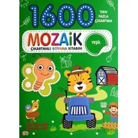 Mozaik Çıkartmalı Boyama Kitabı Yeşil 1600den Fazla Çıkartma - Kolektif - 0-6 Yaş Yayınları