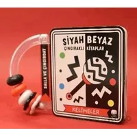 Siyah Beyaz Çıngıraklı Kitaplar Kelimeler - Kolektif - Uçan Fil Yayınları