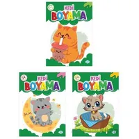 Kedi Boyama Seti (3 Kitap) Dokuz Çocuk