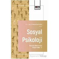 Sosyal Psikoloji Alanında Uluslararası Araştırmalar – II