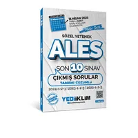 ALES Master Serisi Sözel Yetenek Çözümlü Son 10 Sınav Çıkmış Sorular Yediiklim Yayınevi