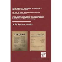 Tercüme Bürosu Et La Revue Tercüme: De Lenjeu Textuel A Lobjet Culturel Et Intellectuel