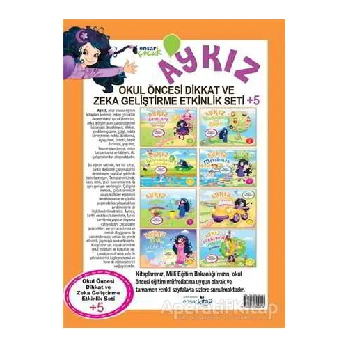 Aykız Okul Öncesi Dikkat ve Zeka Geliştirme Etkinlik Seti +5 (8 Kitap Takım)