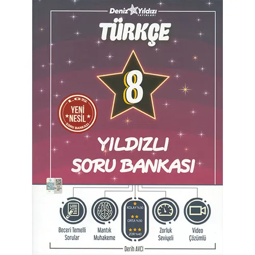 8.Sınıf Türkçe Yıldızlı Soru Bankası Deniz Yıldızı Yayınları