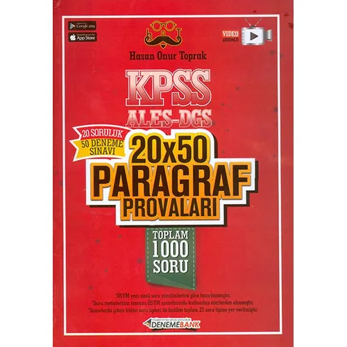 20x50 Paragraf Provaları KPSS DGS ALES DenemeBank