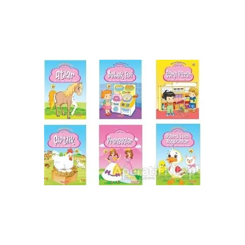 Aktiviteli Boyama Kitabı - Pembe Seti (6 Kitap Takım) - Kolektif - Yumurcak Yayınları
