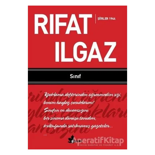 Sınıf - Şiirler 1944 - Rıfat Ilgaz - Çınar Yayınları