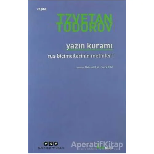 Yazın Kuramı - Tzvetan Todorov - Yapı Kredi Yayınları