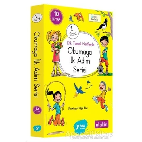 Yuva 1. Sınıf Dik Temel Harflerle Okumaya İlk Adım Serisi (Elakin) (10 Kitap Takım