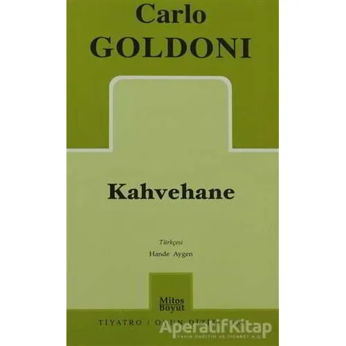 Kahvehane - Carlo Goldoni - Mitos Boyut Yayınları