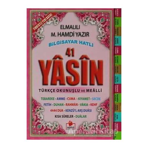 41 Yasin Türkçe Okunuşlu ve Mealli (Çanta Boy Yasin-004) - Elmalılı Muhammed - Merve Yayınları