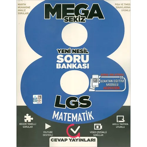 Cevap 2021 8. Sınıf LGS Matematik Yeni Nesil Soru Bankası Mega Sekiz