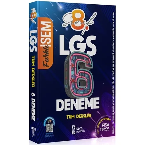 2022 Farklı İsem LGS 8. Sınıf Tüm Dersler Dijital Çözümlü 6 Deneme