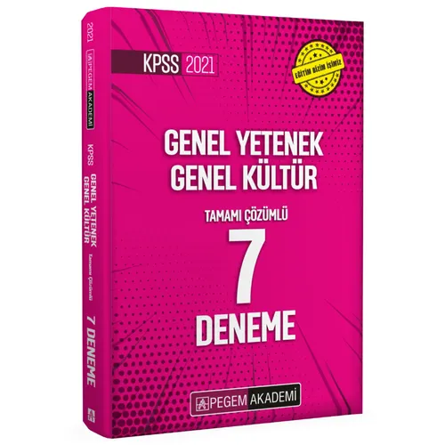 Pegem 2021 KPSS Genel Yetenek Genel Kültür Çözümlü 7 Deneme